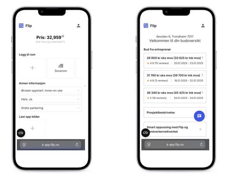 Flipnyhet! Se budrunden presse prisen på oppussingen med full informasjon
